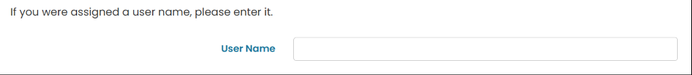 Forgot Password form Option A with User Name field